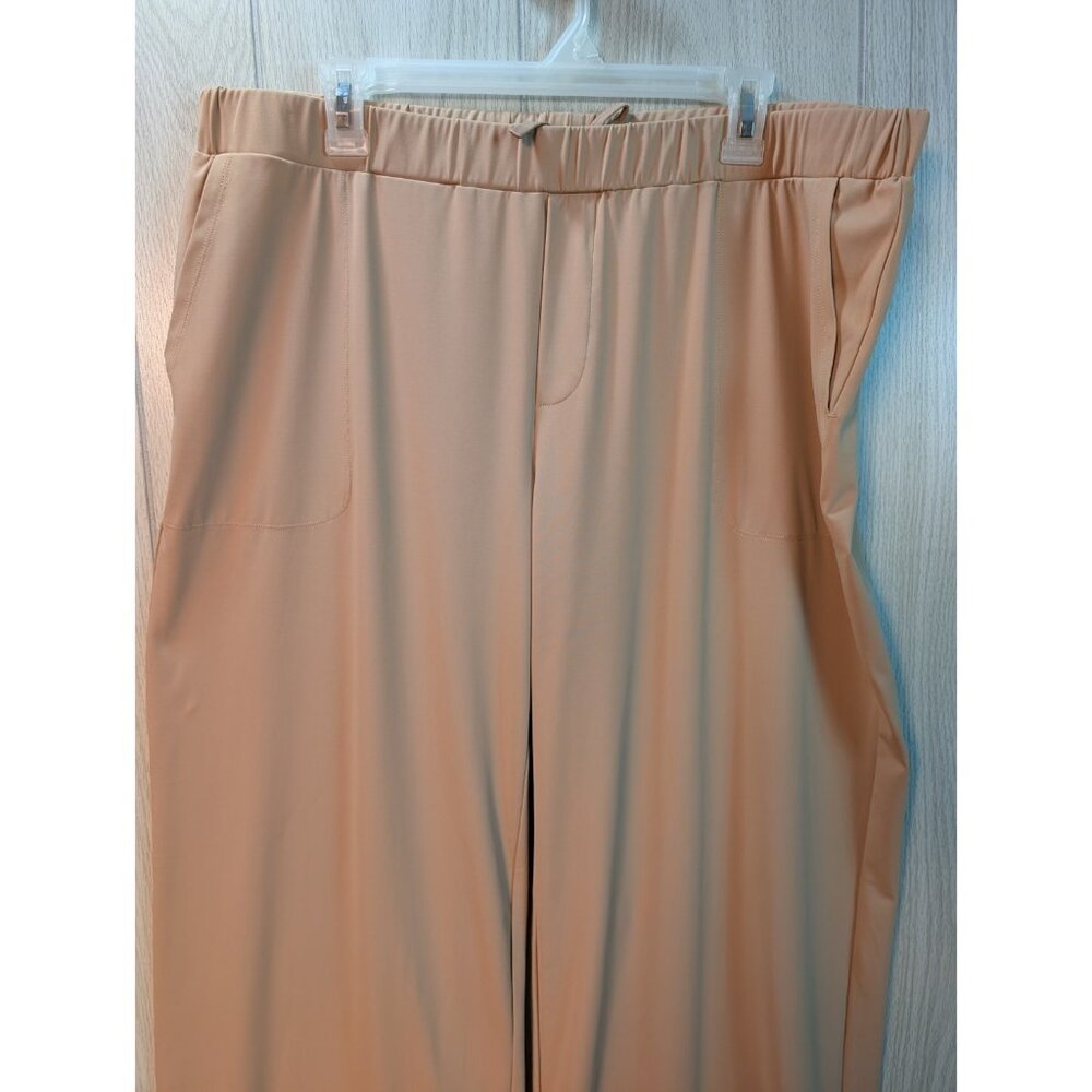Women Zyia Active Khaki Stretch Pull on Wide Leg Work Flow Pants Size XXL - Picture 2 of 10